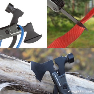 Multipurpose Axe, Hammer, and Knife Tool, 14-in-1 Portable Camping and Emergency Survival Mini Lightweight Folding Hatchet by Wakeman Outdoors 563101745